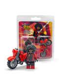 Spider-Woman (Jessica Drew) with motorcycle custom minifigure